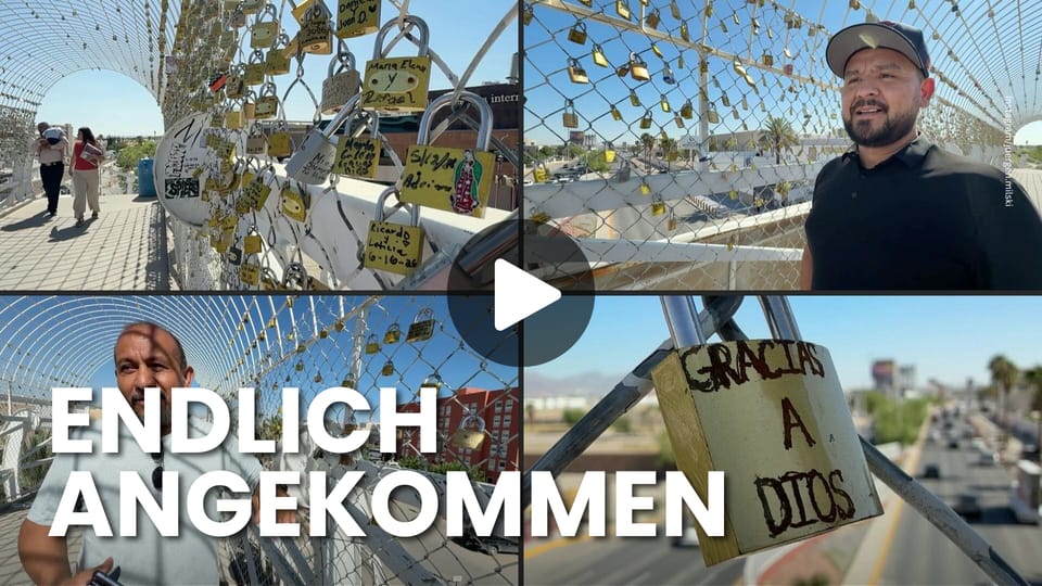 Schlösser der Hoffnung: Mexikaner hängen Botschaften an Brücke