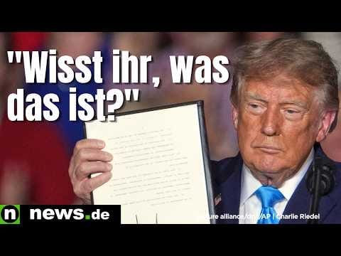 "Wisst ihr, was das ist?" Donald Trump auf der Bühne völlig ahnungslos
