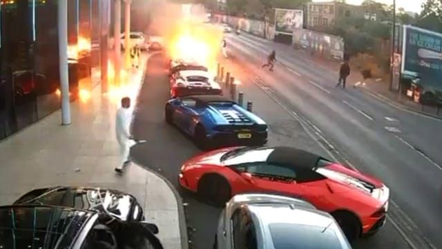 Irre Hochzeitscrasher werfen Brandbomben auf Luxusautos