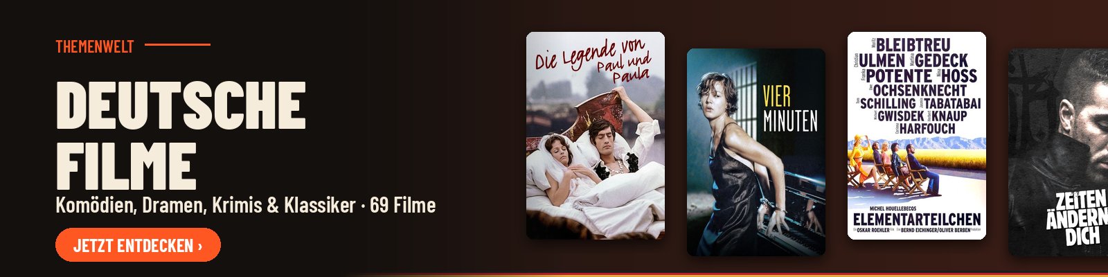 Themenwelt Deutsche Filme: Komödien, Dramen, Krimis und Klassiker entdecken